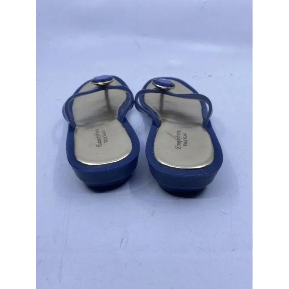 Simply Vera Vera Wang Blue Gold Sandals Size Us - Picture 5 of 7